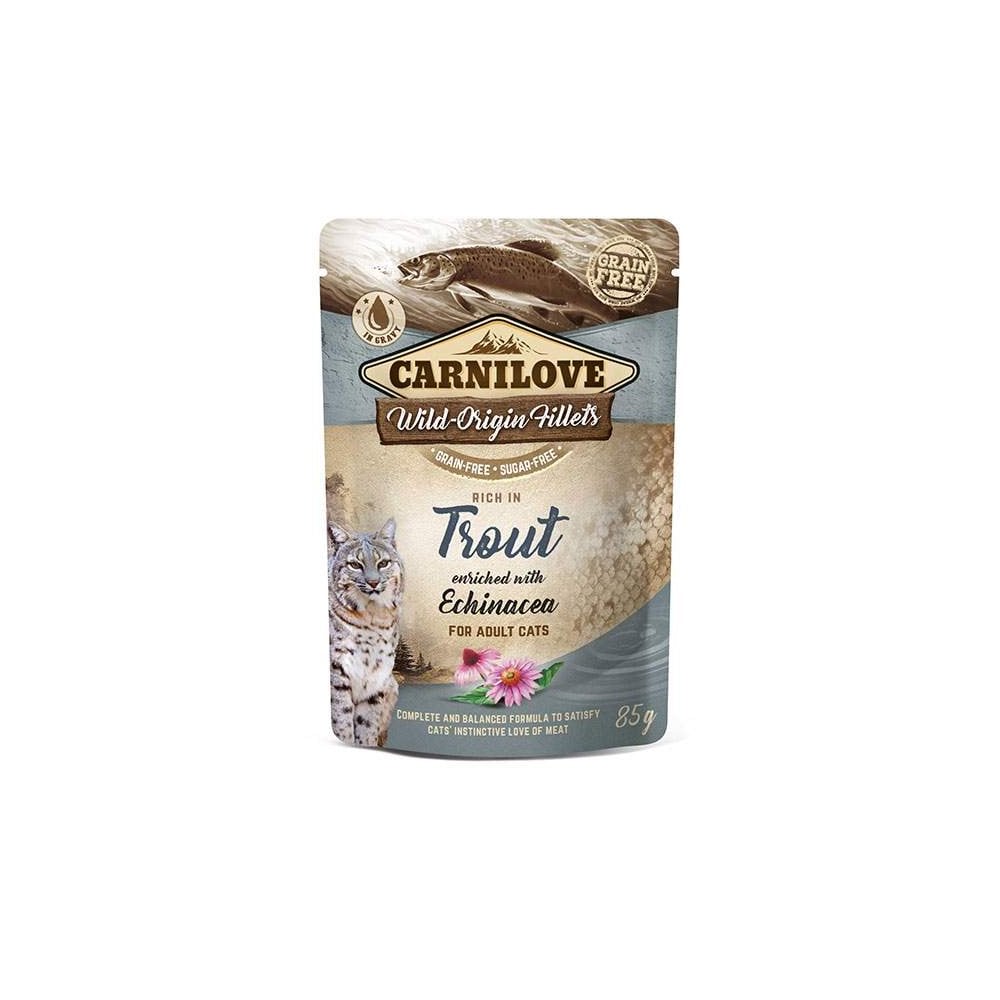 Carnilove Wet Cat Food: Pouch Adult Trout with Echinacea 85g