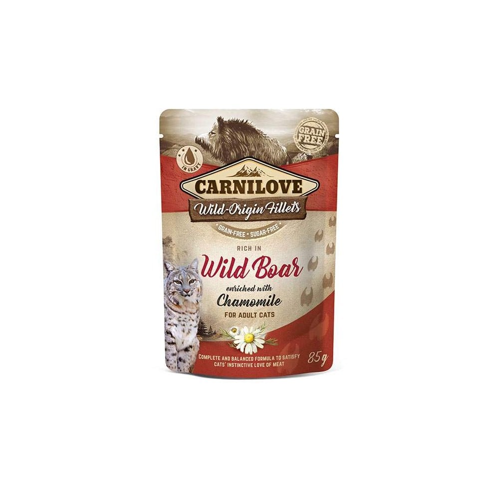 Carnilove Wet Cat Food: Pouch Adult Wild Boar with Chamomile 85g
