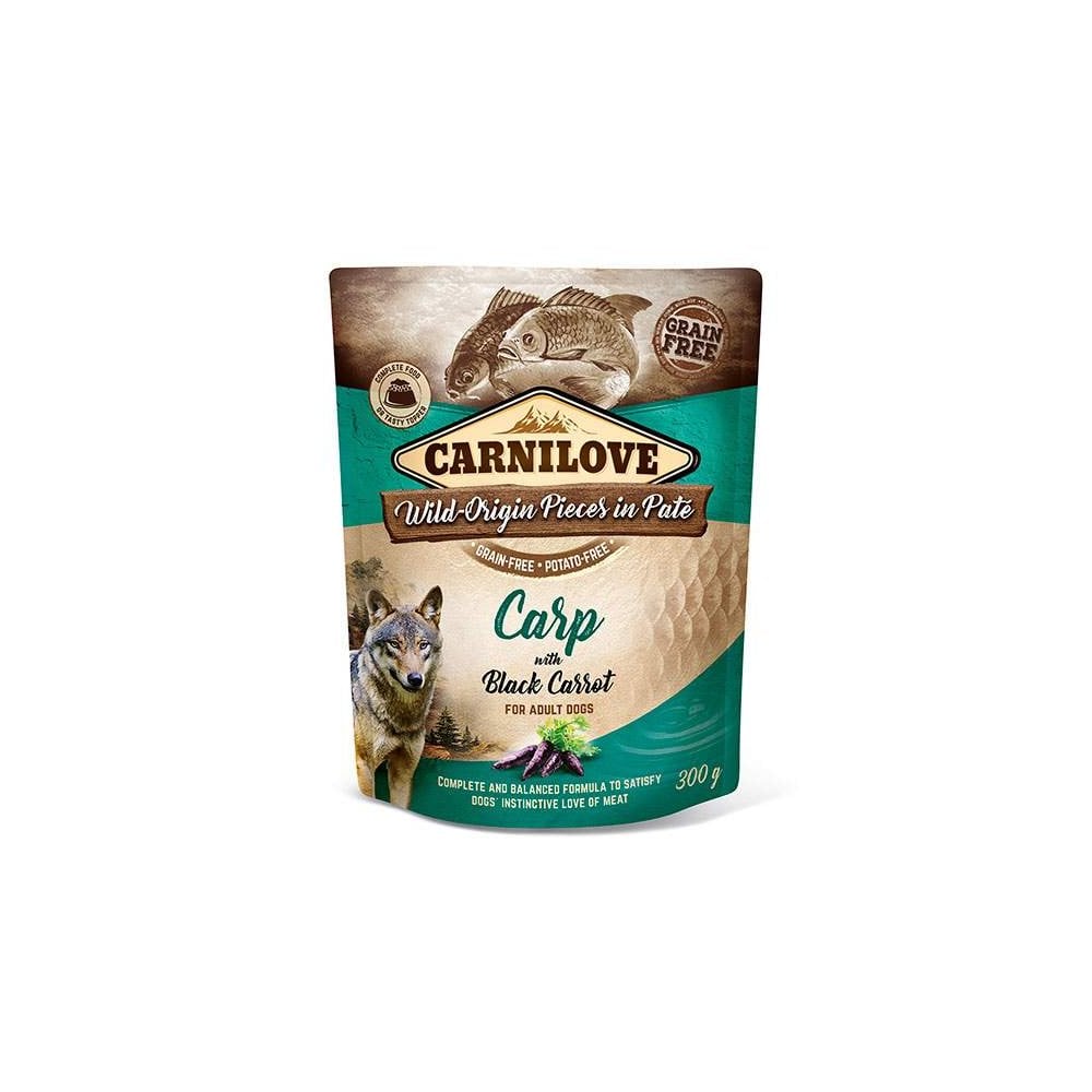 Carnilove Wet Dog Food: Pouch Adult Carp with Black Carrot 300g