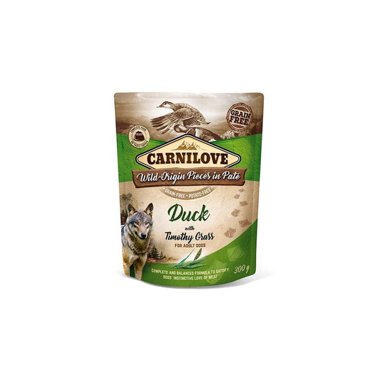 Carnilove Wet Dog Food: Pouch Adult Duck with Timothy Grass 300g