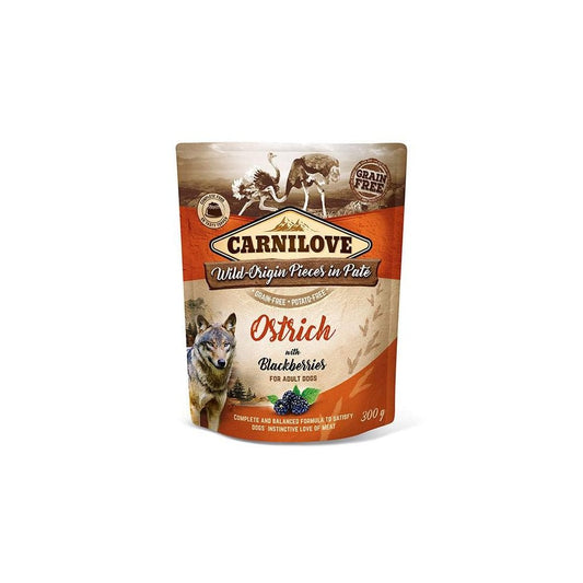 Carnilove Wet Dog Food: Pouch Adult Ostrich with Blackberries 300g