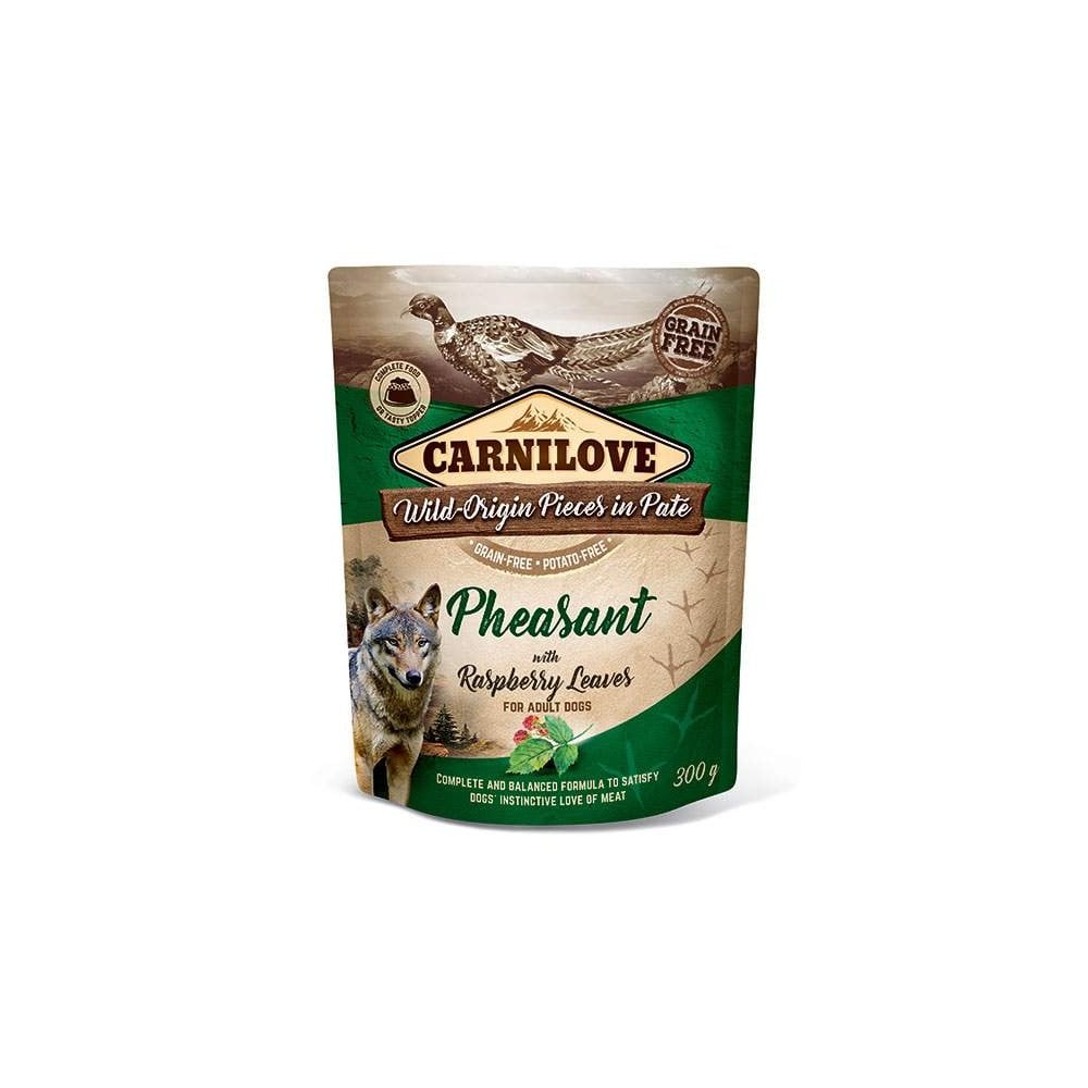 Carnilove Wet Dog Food: Pouch Adult Pheasant with Raspberry 300g