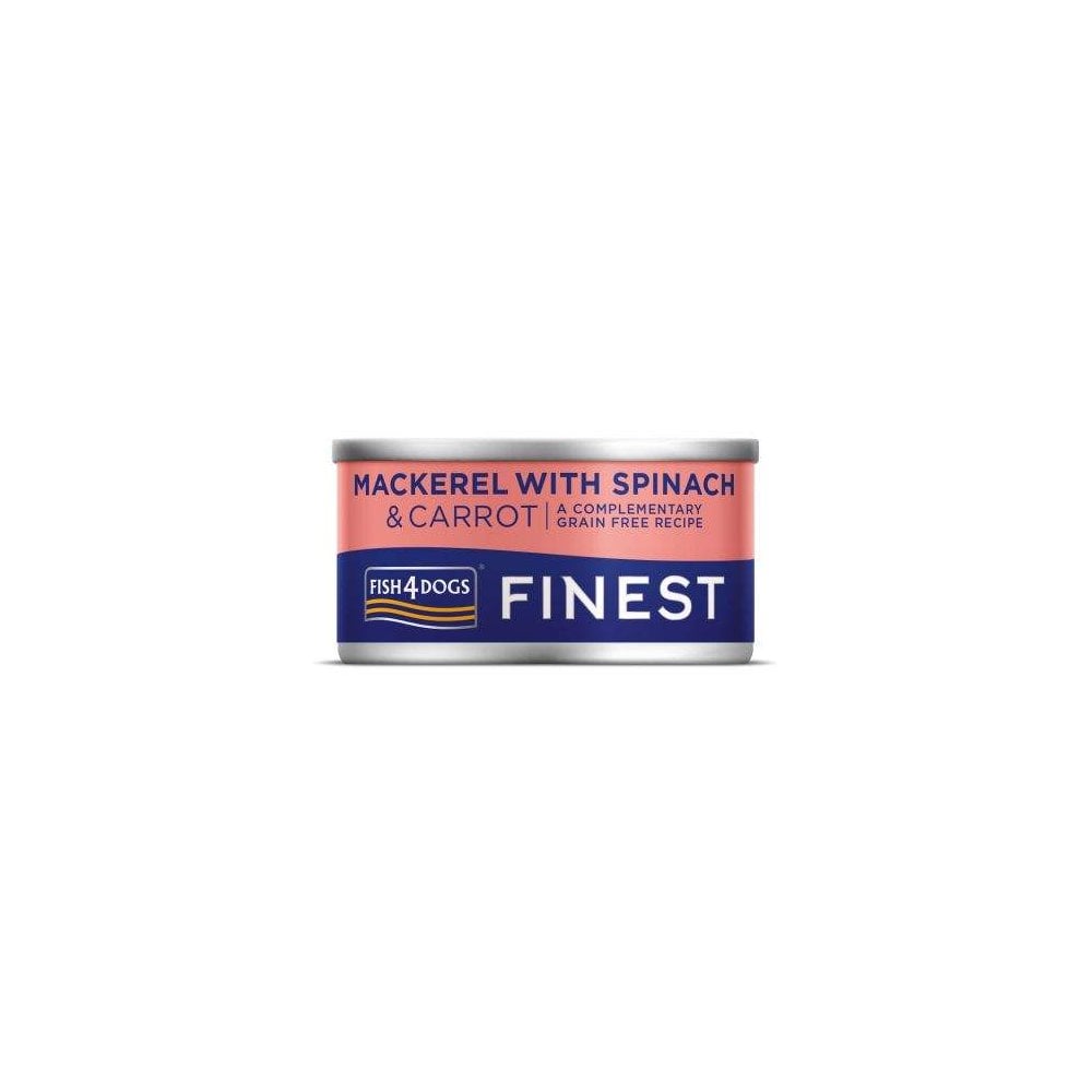 Fish4Dogs Wet Dog Food: Tins Mackerel with Spinach & Carrot 85g