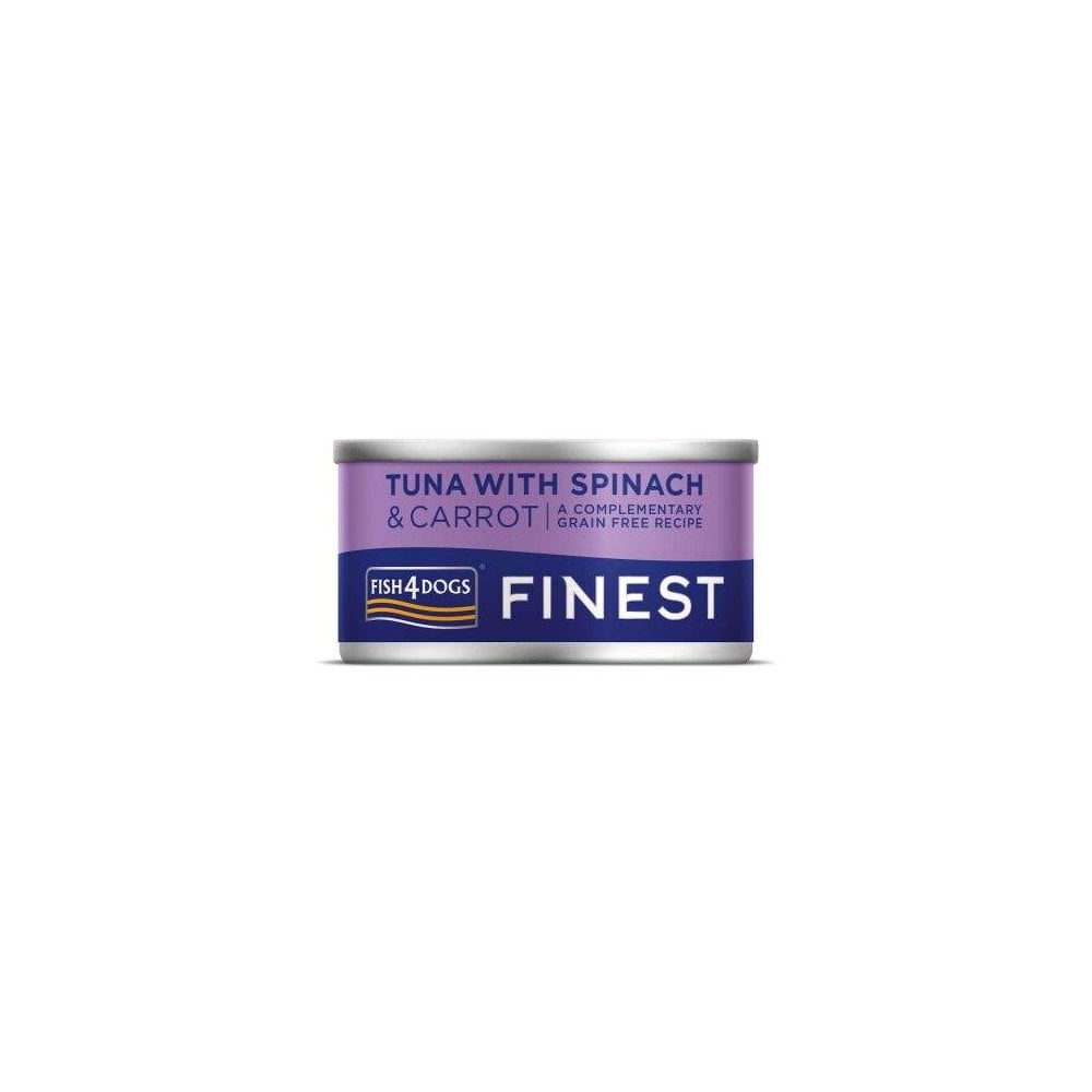 Fish4Dogs Wet Dog Food: Tins Tuna with Spinach & Carrot 85g