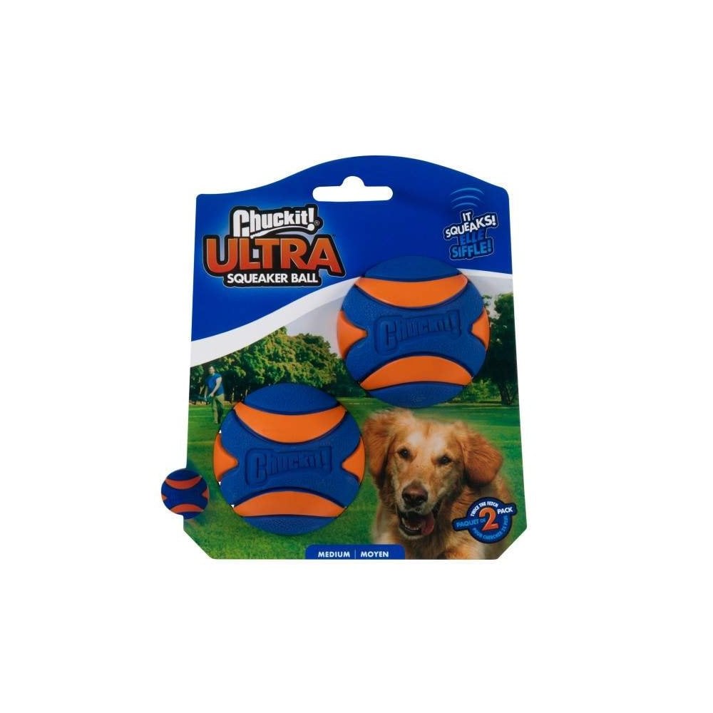 Chuckit Ultra Squeaker Ball Medium 2pk