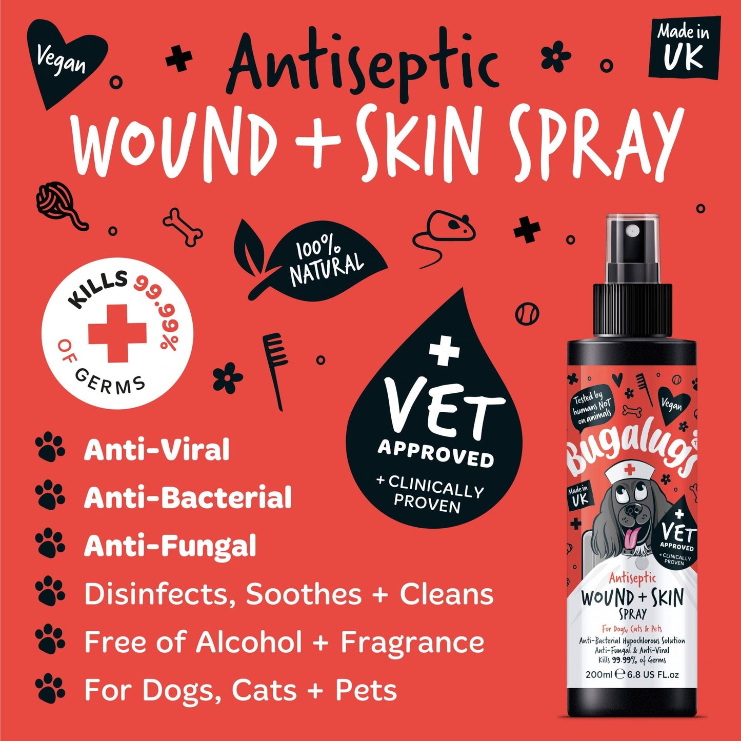 Bugalugs Antiseptic Wound & Skin Spray 200ml