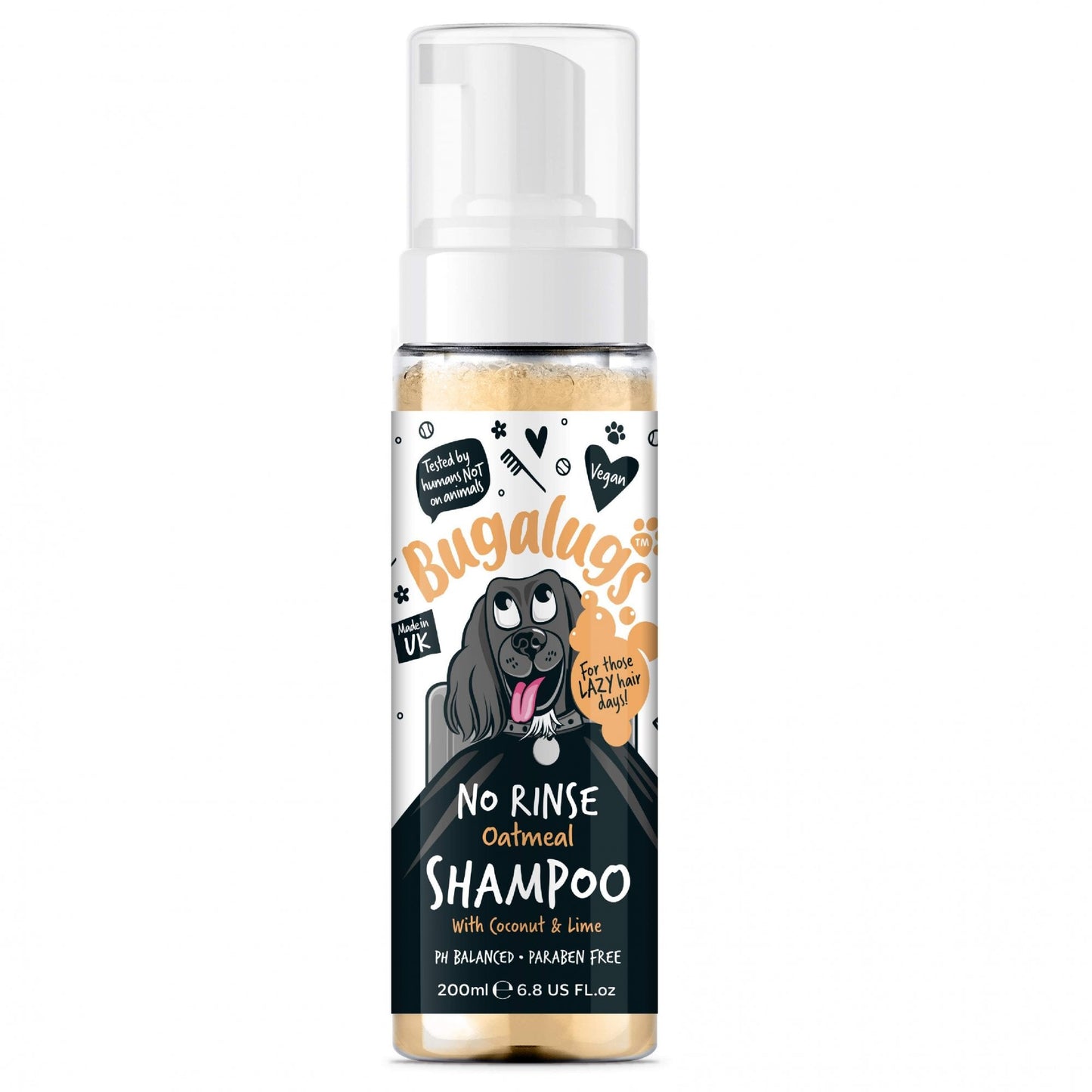 Bugalugs No Rinse Dog Shampoo Oatmeal 200ml