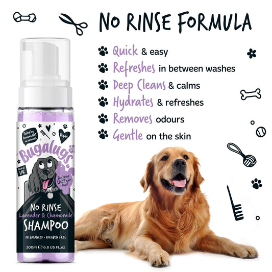 Bugalugs No Rinse Dog Shampoo Lavender & Chamomile 200ml