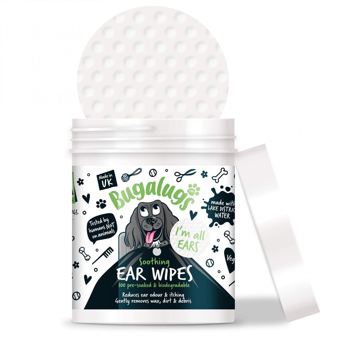 Bugalugs Soothing Ear Wipes for Dogs 100pk