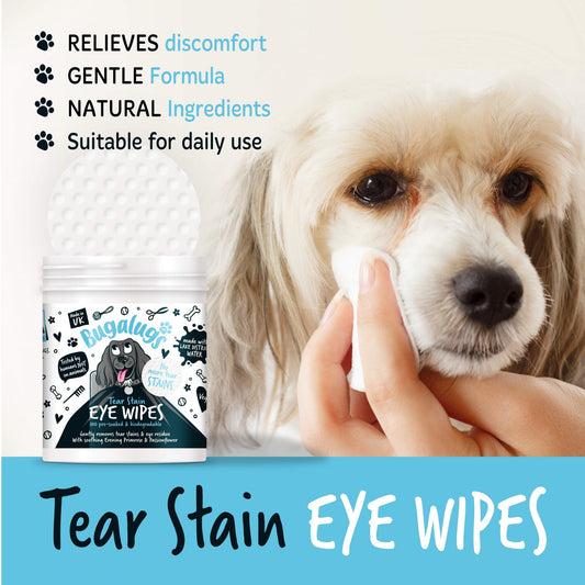 Bugalugs Tear Stain Eye Wipes for Dogs 100pk