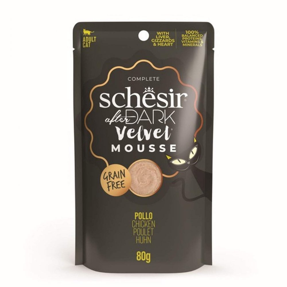 Schesir After Dark Wet Cat Food: Adult Chicken Velvet Mousse 80g