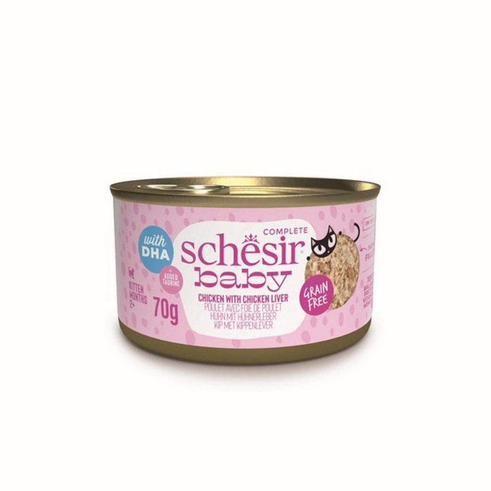 Schesir Baby Wet Cat Food: Kitten Chicken with Liver in Broth 70g