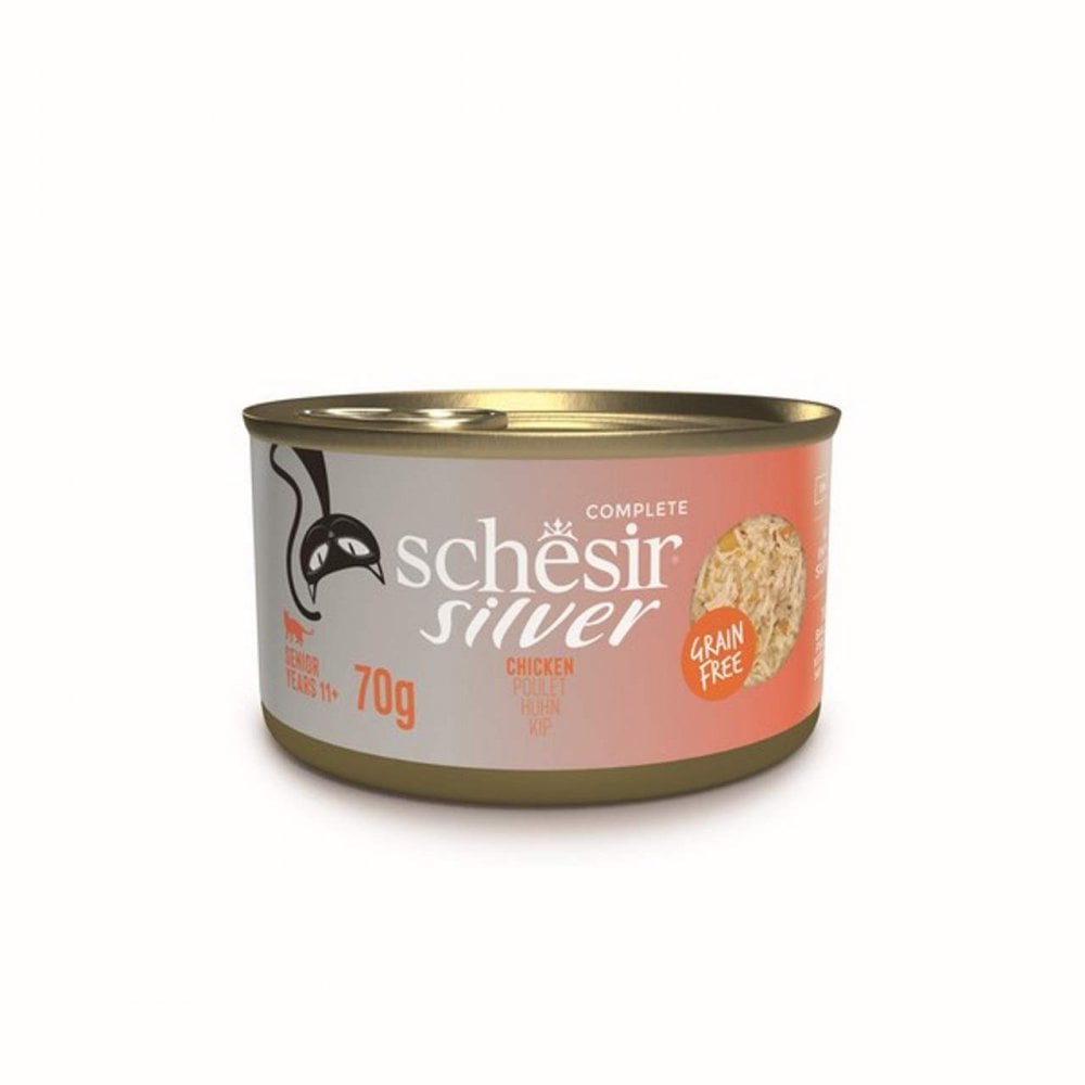 Schesir Silver Wet Cat Food: Senior Chicken in Broth 70g
