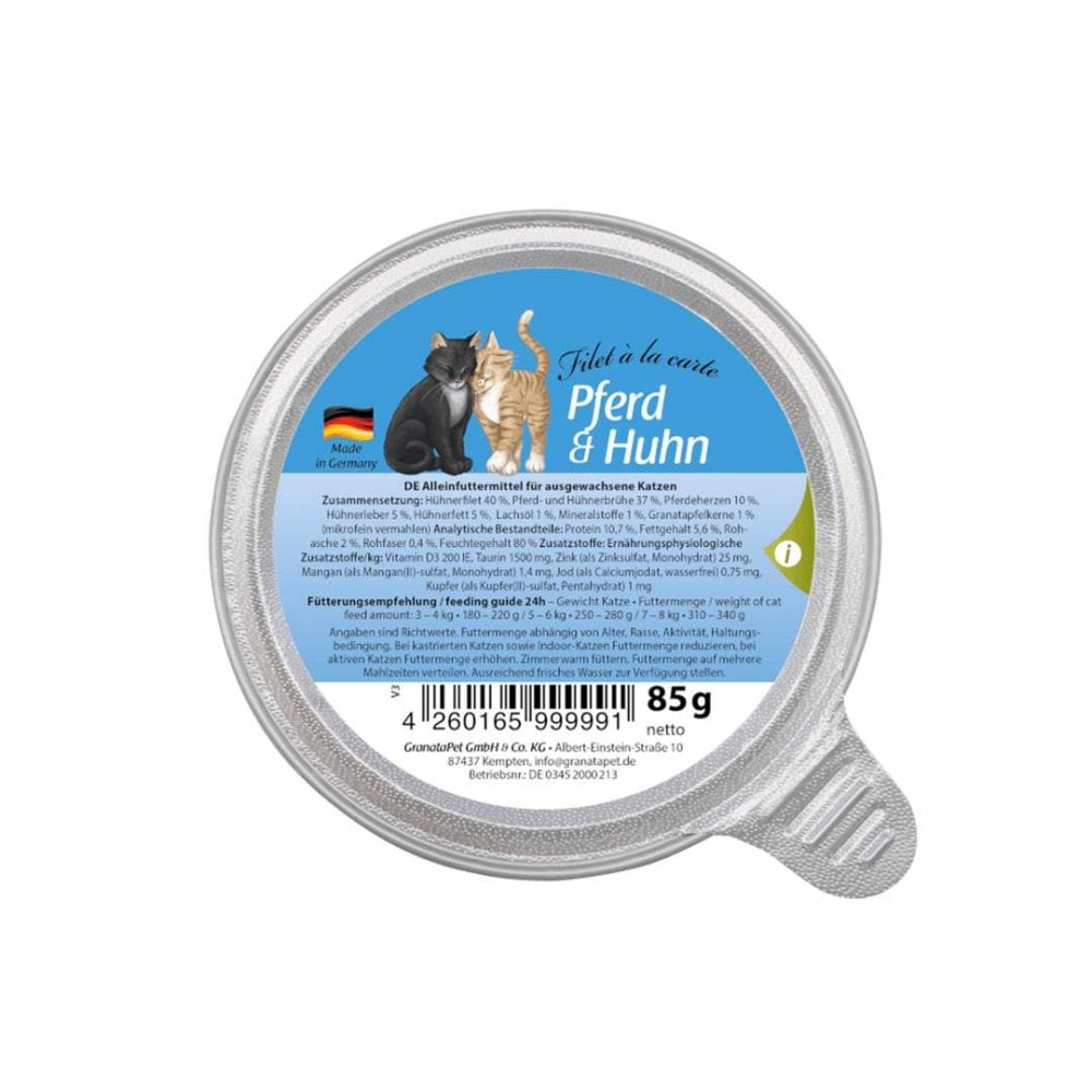 Granatapet Wet Cat Food: Filet á La Carte Horse with Chicken 85g