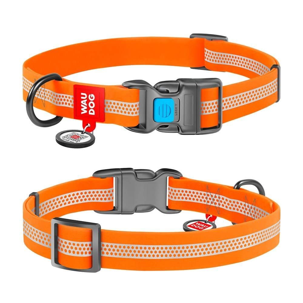 WAUDOG Collartex Reflective Dog Collar Orange