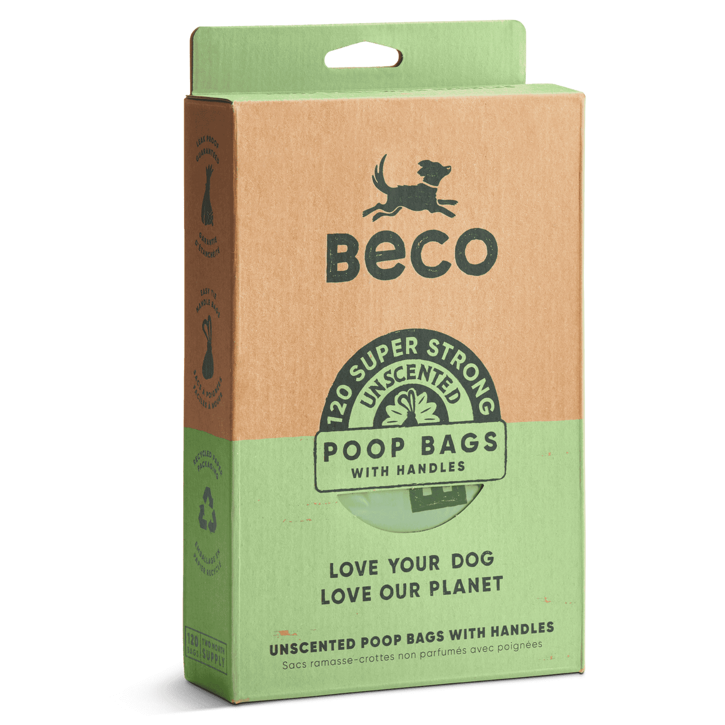 Beco Unscented Poop Bags with Handles 120pk