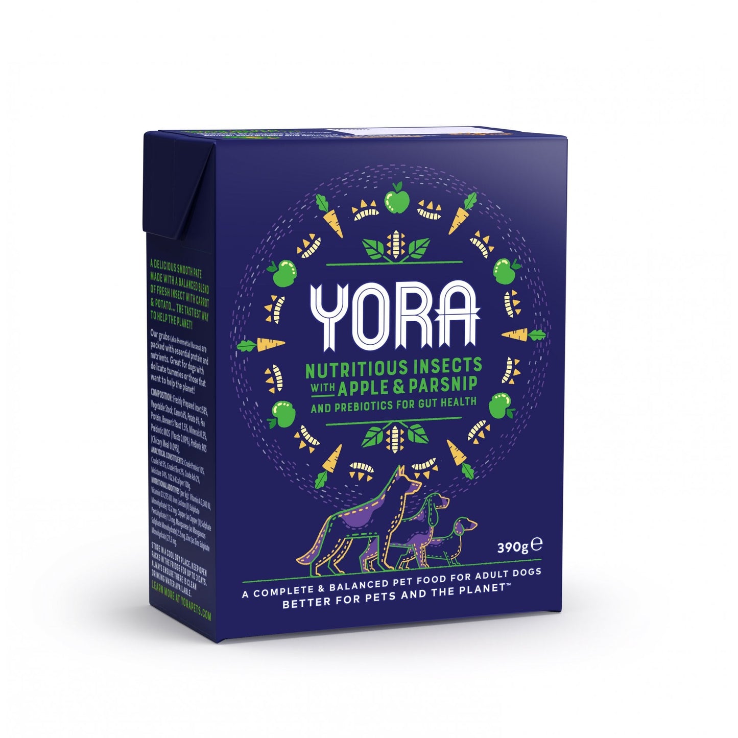 YORA Wet Dog Food: Insect, Apple & Parsnip Paté 390g