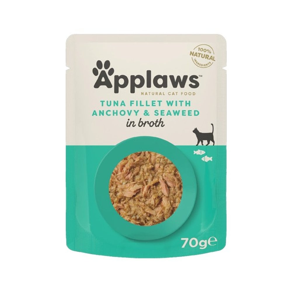 Applaws Wet Cat Food: Pouch Tuna Fillet with Anchovy & Seaweed 70g