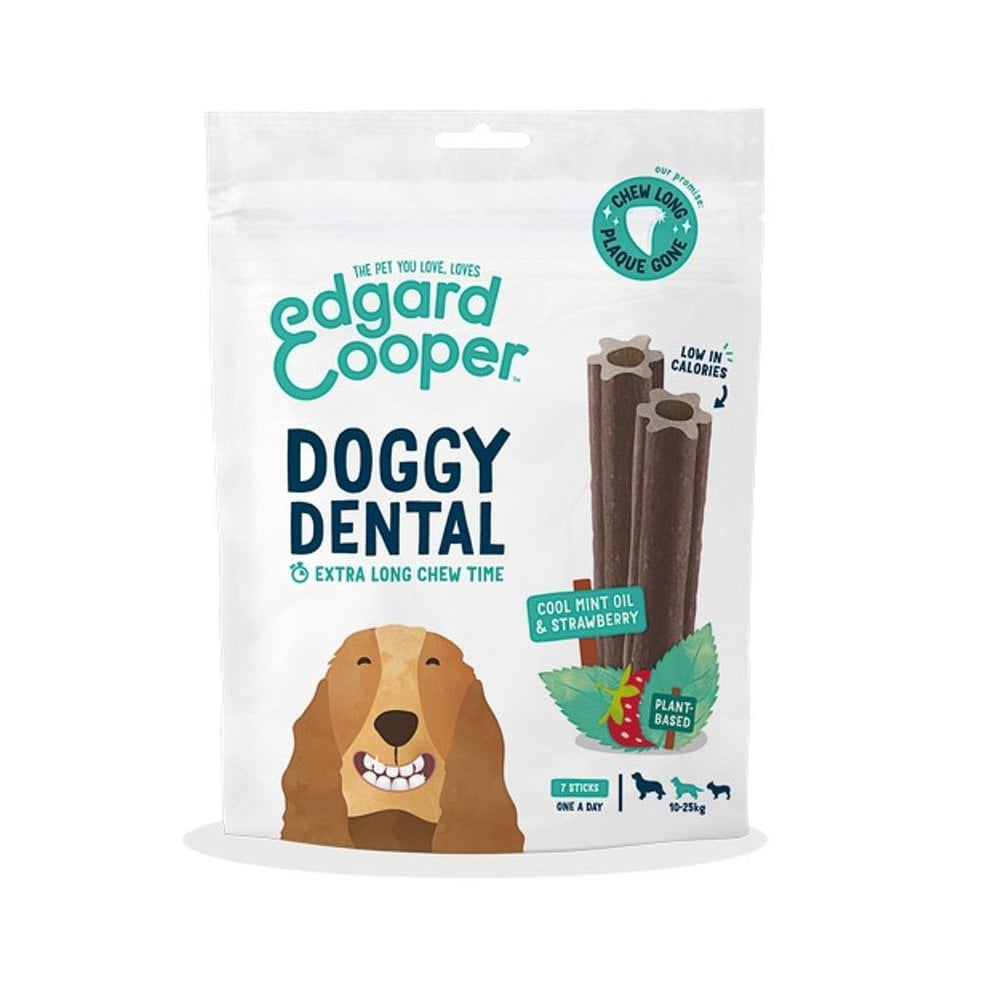 Edgard & Cooper Dental Sticks Strawberry & Mint Medium Dog 7pk