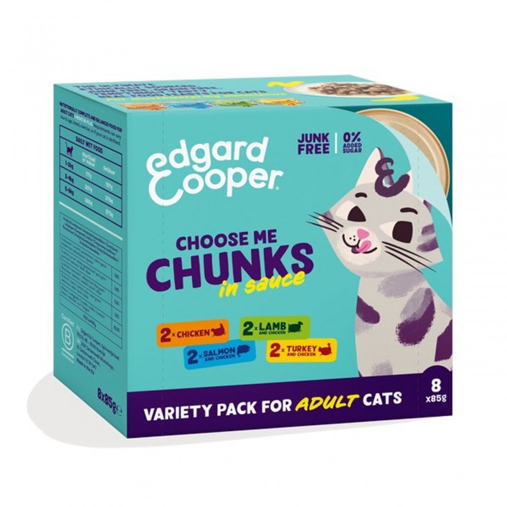 Edgard & Cooper Wet Cat Food: MultiPack Chunks in Sauce 8x85g