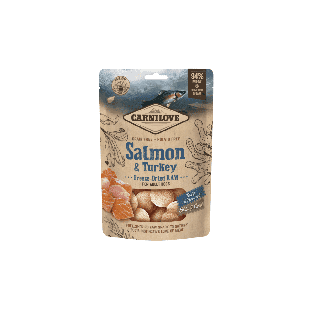 Carnilove Dog Treats: True Fresh Freeze Dried Salmon & Turkey 60g