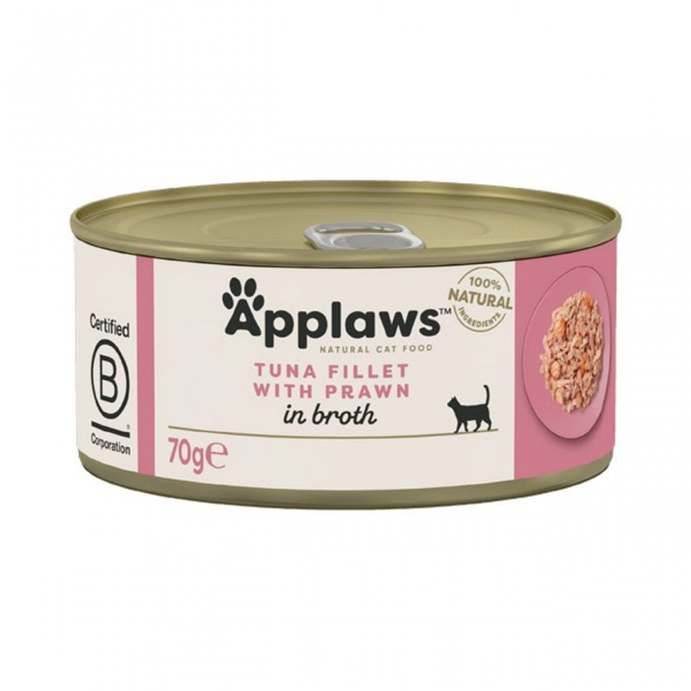 Applaws Wet Cat Food: Can Tuna with Prawn in Broth 70g