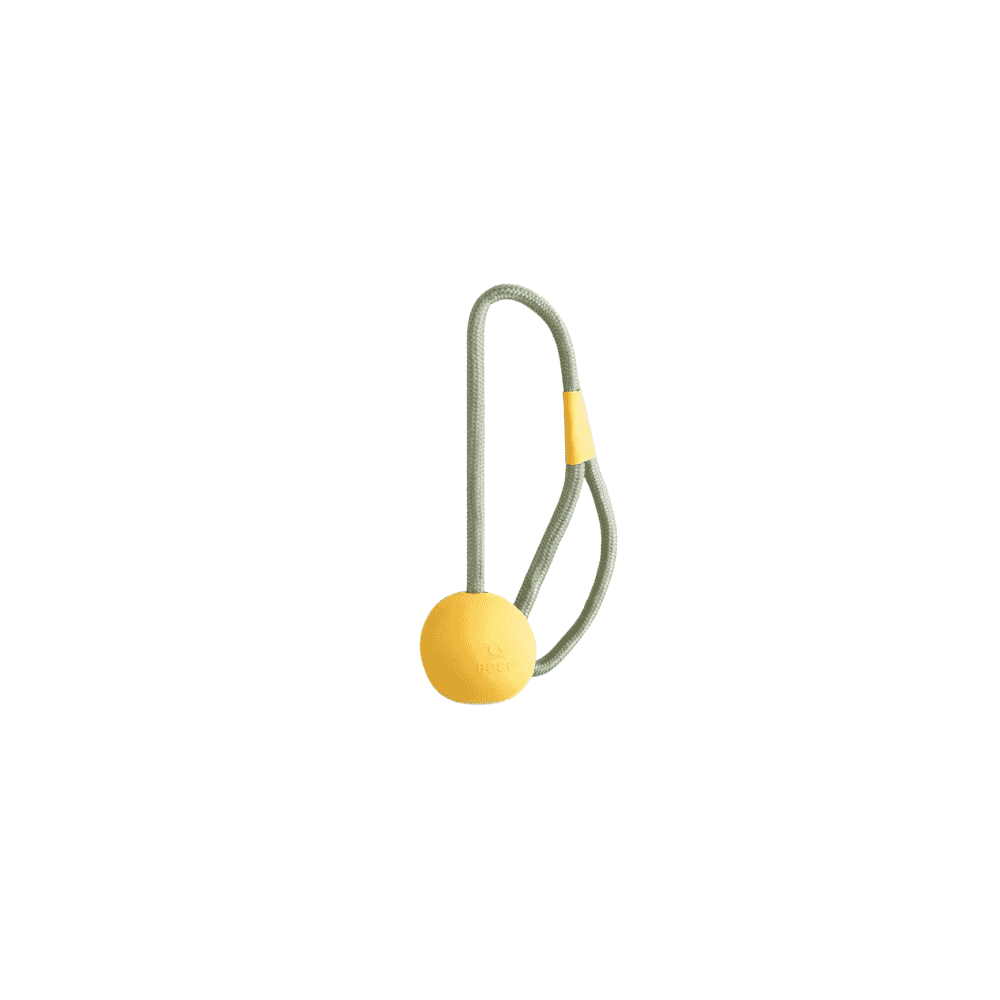 Beco Dog Toy: Natural Rubber Fetch Slinger Yellow