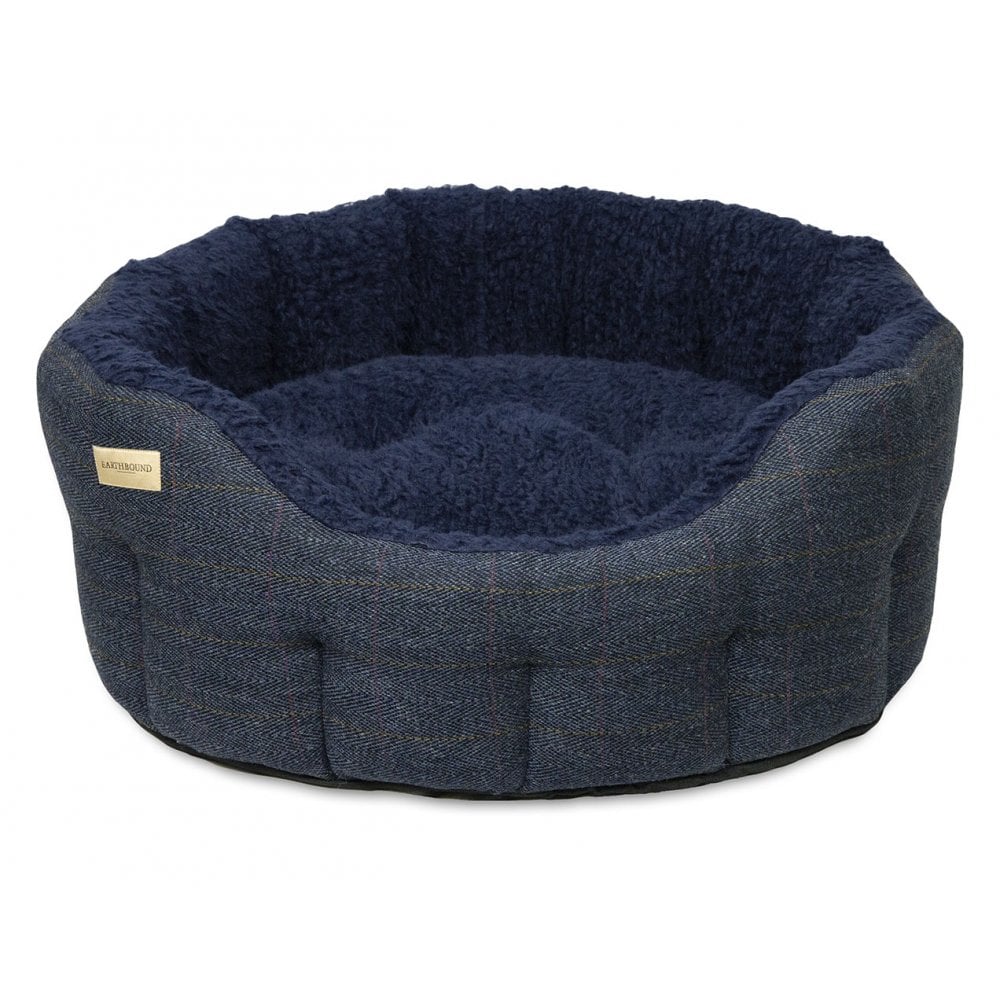Earthbound Traditional Tweed Bed Navy