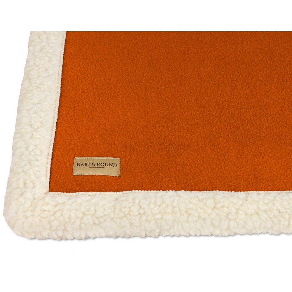 Earthbound Sherpa Fleece Blanket Burnt Orange