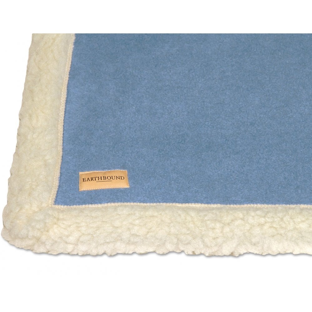 Earthbound Sherpa Fleece Blanket Denim Blue