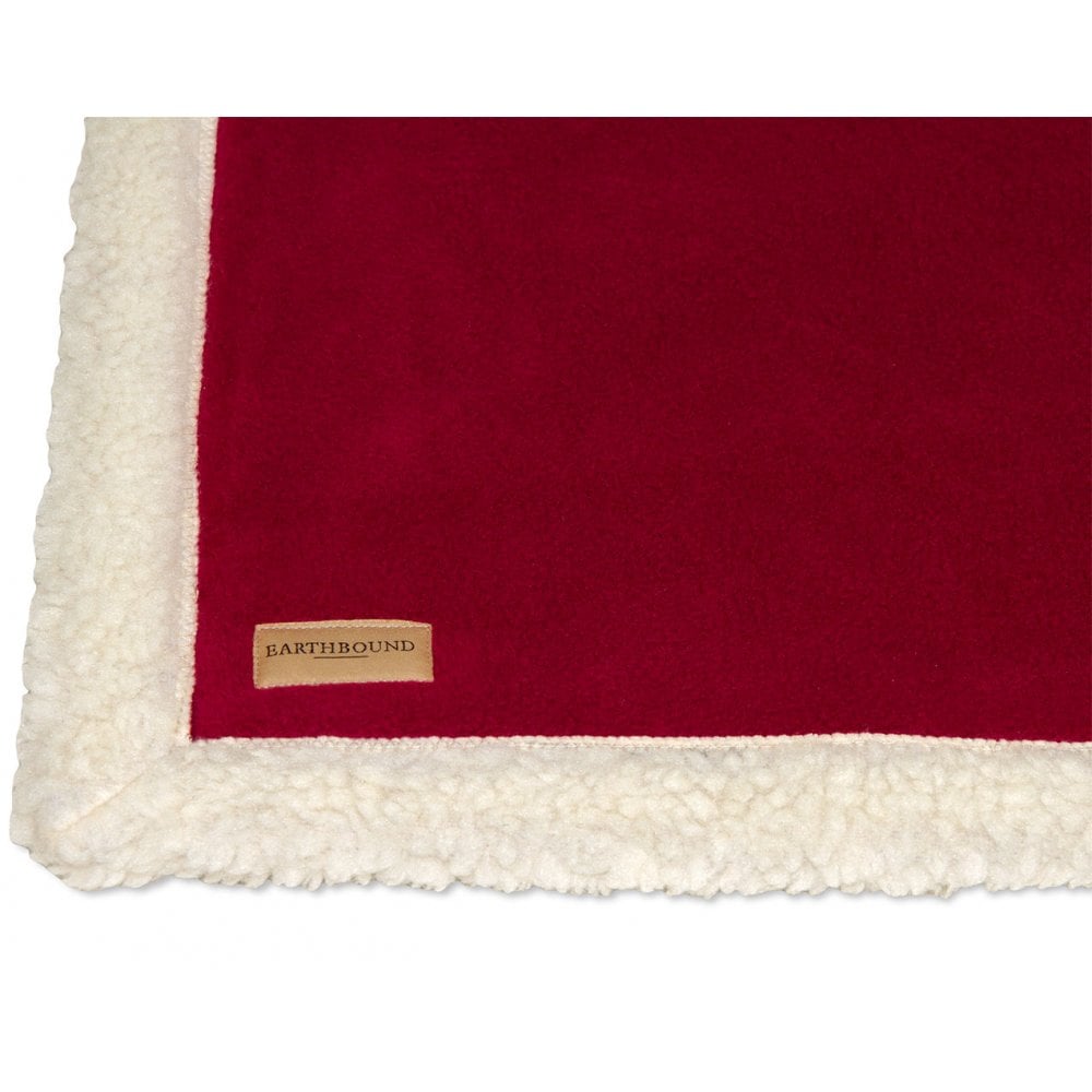 Earthbound Sherpa Fleece Blanket Burgundy