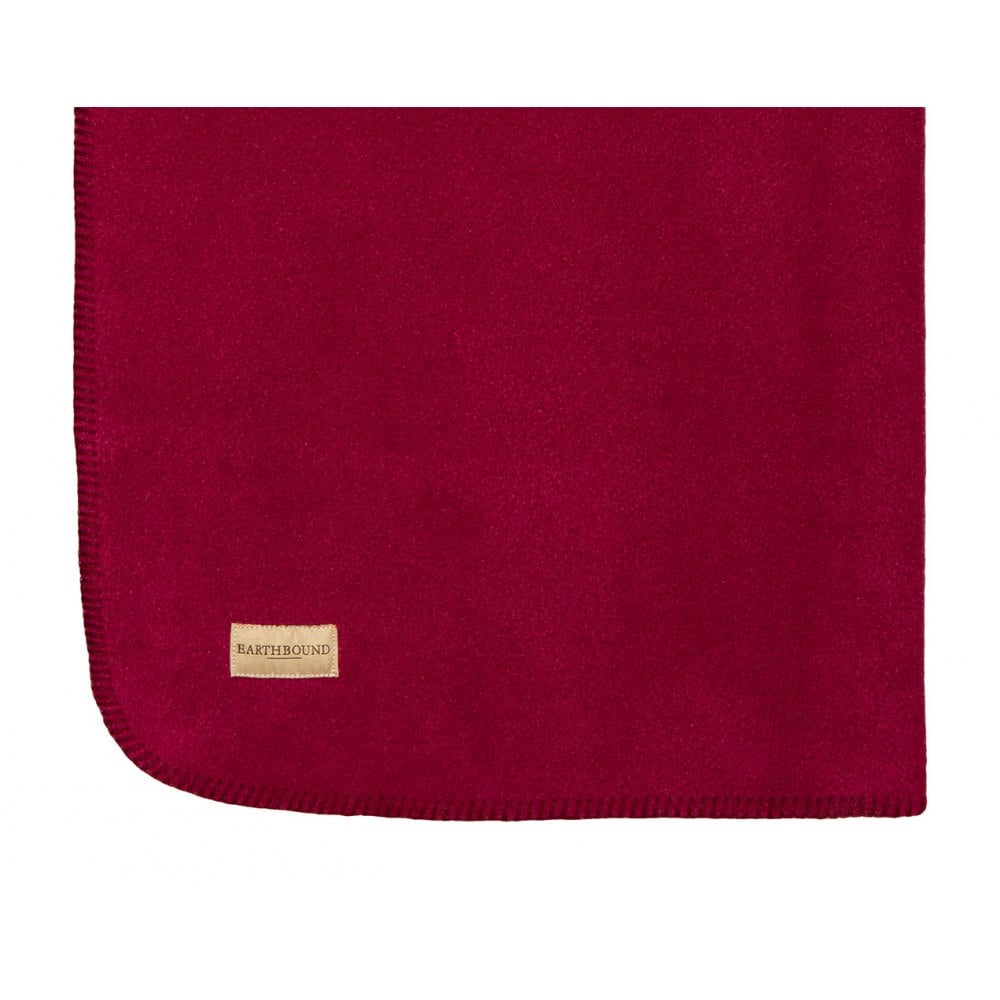 Earthbound Stitched Fleece Blanket Burgundy