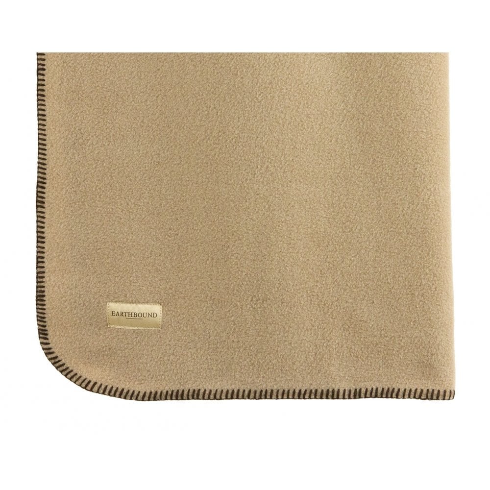 Earthbound Stitched Fleece Blanket Camel