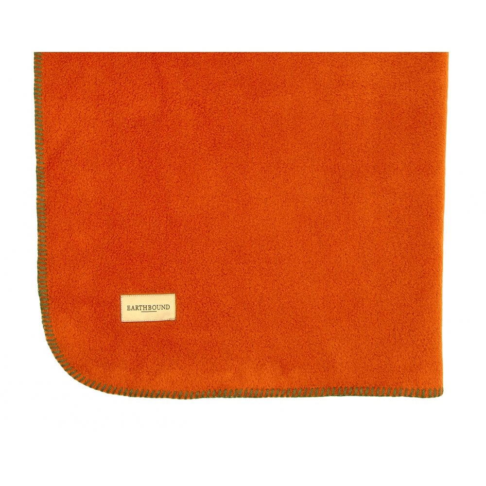Earthbound Stitched Fleece Blanket Burnt Orange