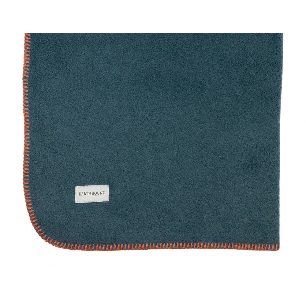 Earthbound Stitched Fleece Blanket Aga Blue