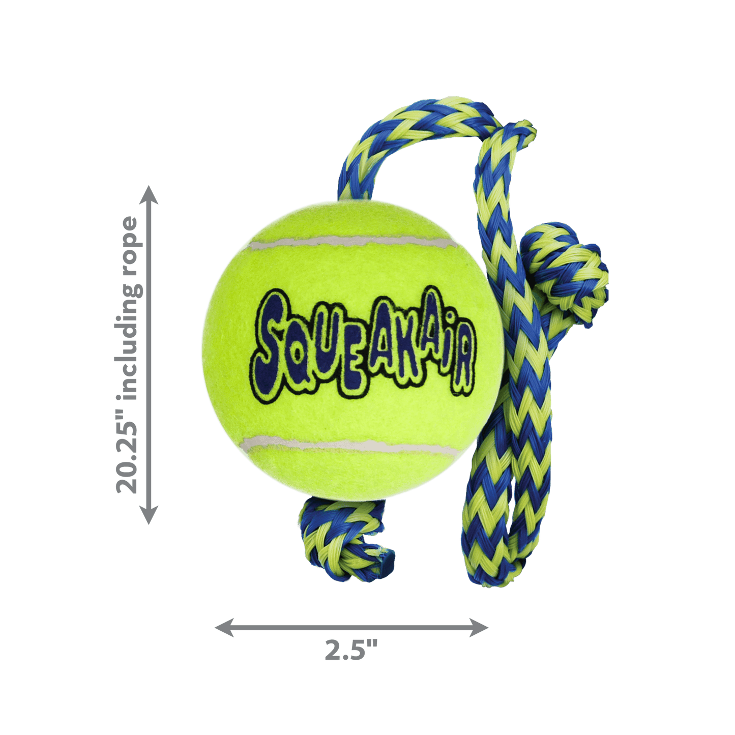 KONG SqueakAir Ball With Rope Medium