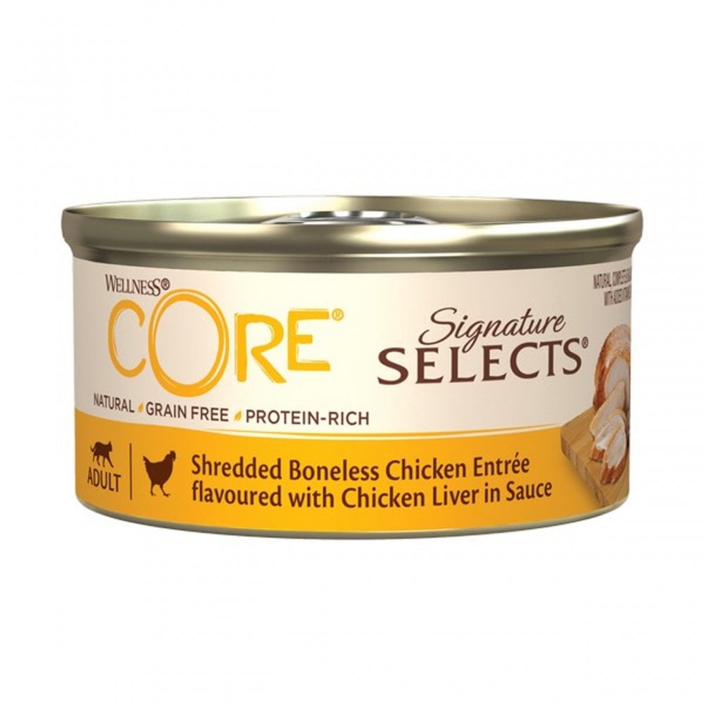 Wellness CORE Wet Cat Food: Tins Signature Adult Selects Chicken with Chicken Liver 79g