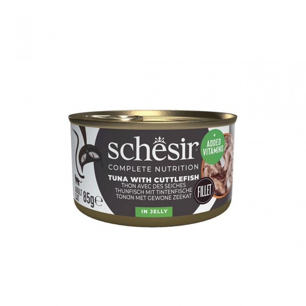 Schesir Wet Cat Food: Can Adult Tuna with Cuttlefish in Jelly 85g