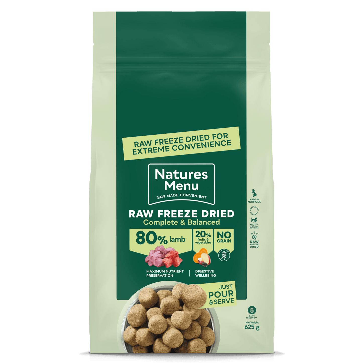 Natures Menu Freeze Dried 80% Lamb Dog Food