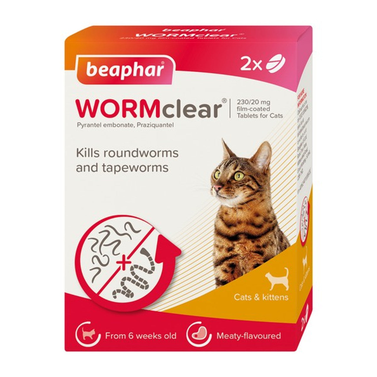 Beaphar WORMclear for Cats up to 6kg (2 Tablet)