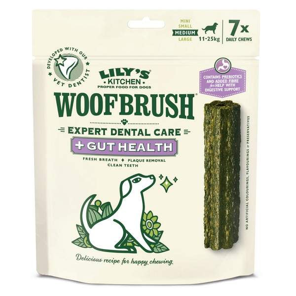 Lily's Kitchen Dog Treats: Woofbrush Gut Health Dental Chew Medium 7pk