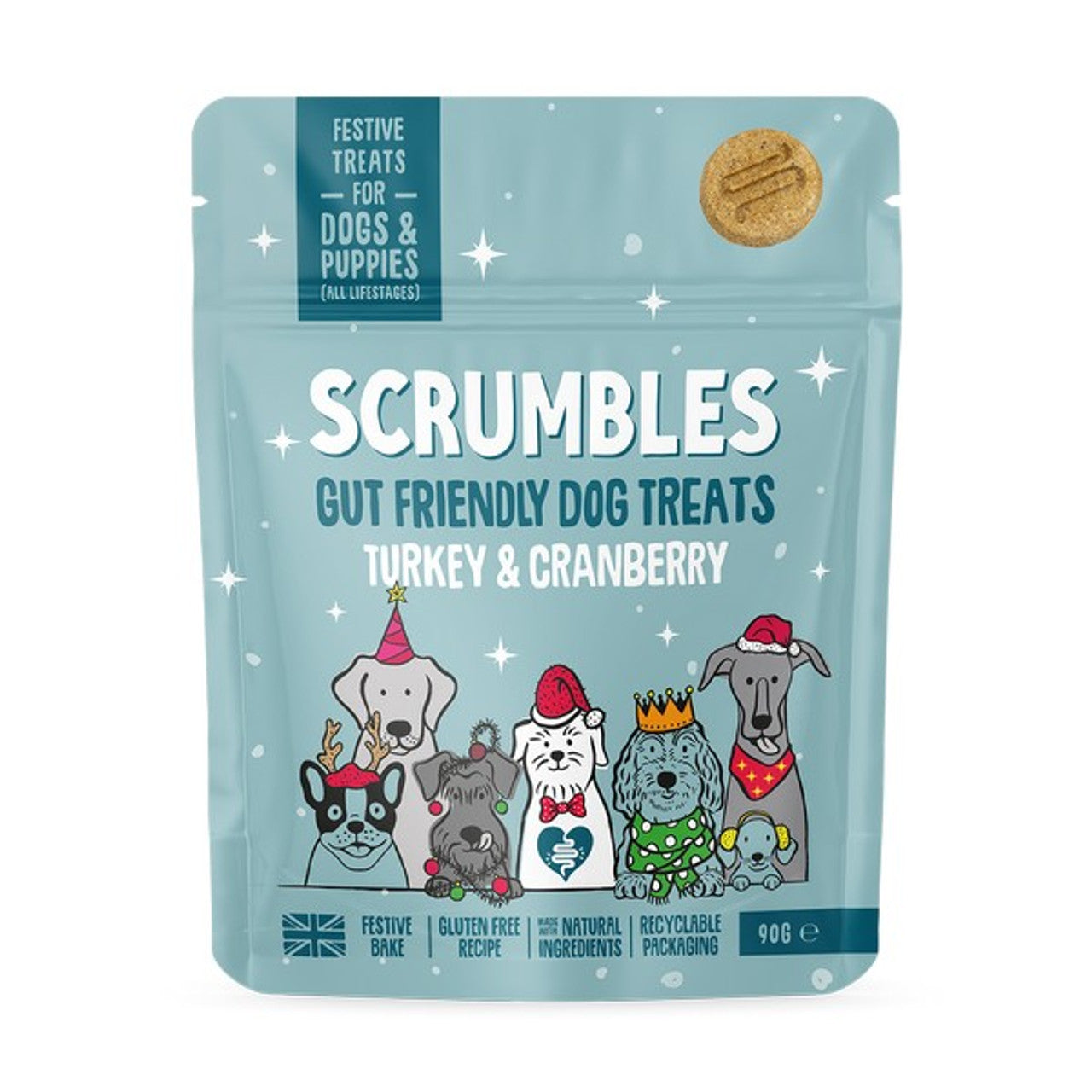 Scrumbles Christmas Turkey & Cranberry Dog Treats 90g