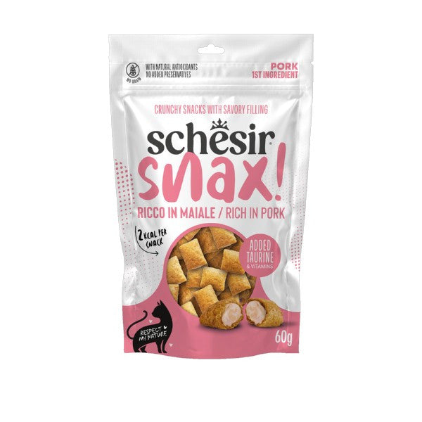 Schesir Cat Treats: Snax! Pork Pillows 60g