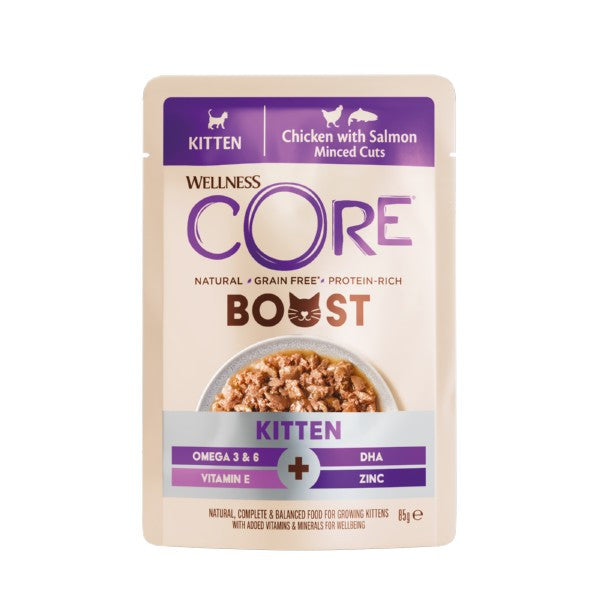 Wellness CORE Wet Cat Food: Boost Kitten Chicken with Salmon 85g