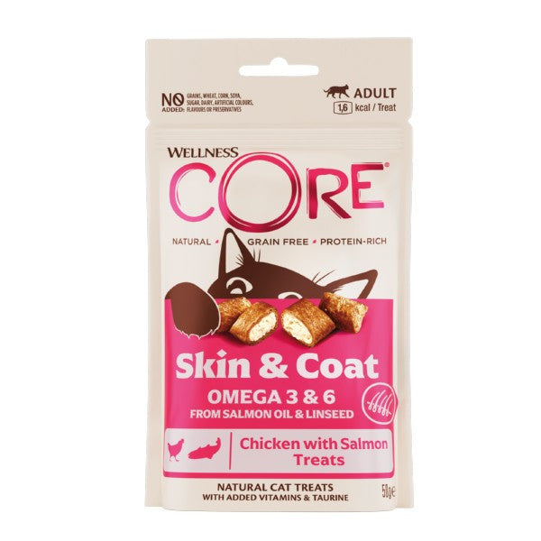 Wellness CORE Cat Treats: Skin & Coat Chicken with Salmon 50g