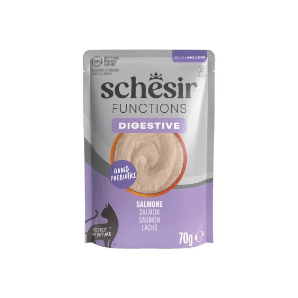 Schesir Wet Cat Food: Functions Digestive Salmon Mousse 70g
