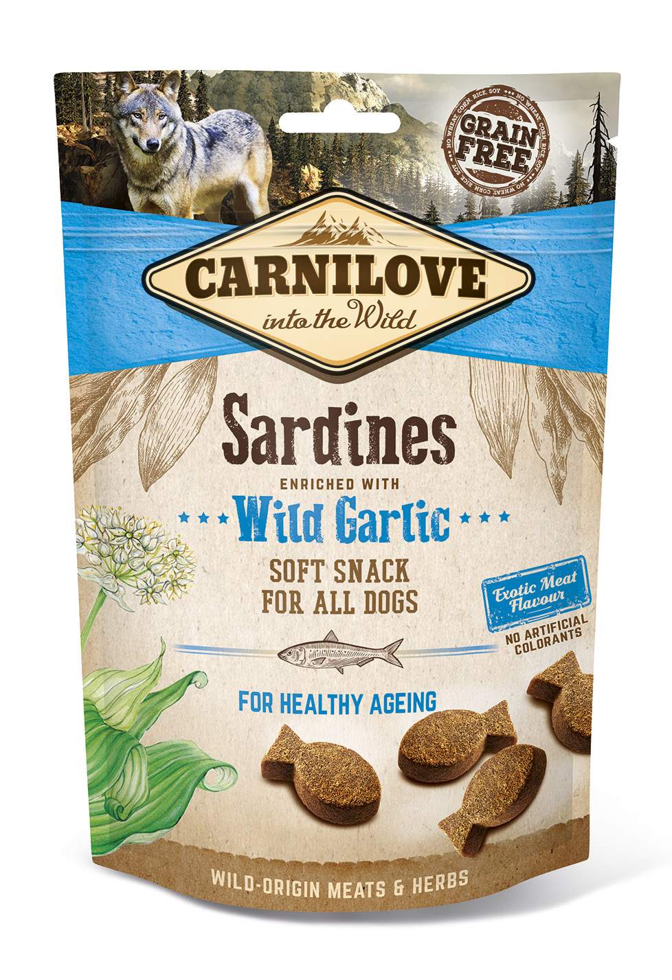 Carnilove Dog Treats: Soft Sardines with Wild Garlic 200g