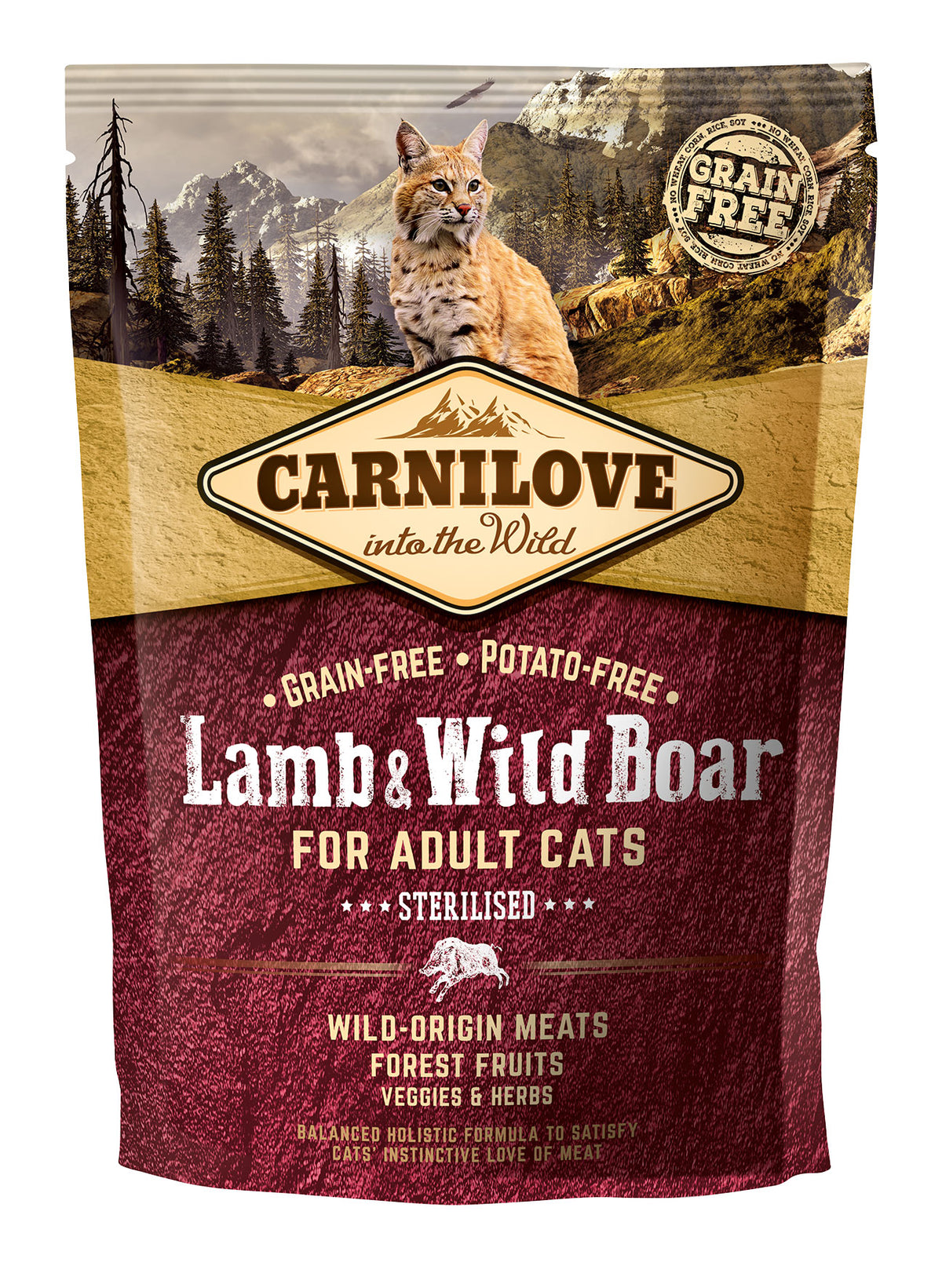 Carnilove Cat Food: Adult Lamb & Wild Boar 2kg