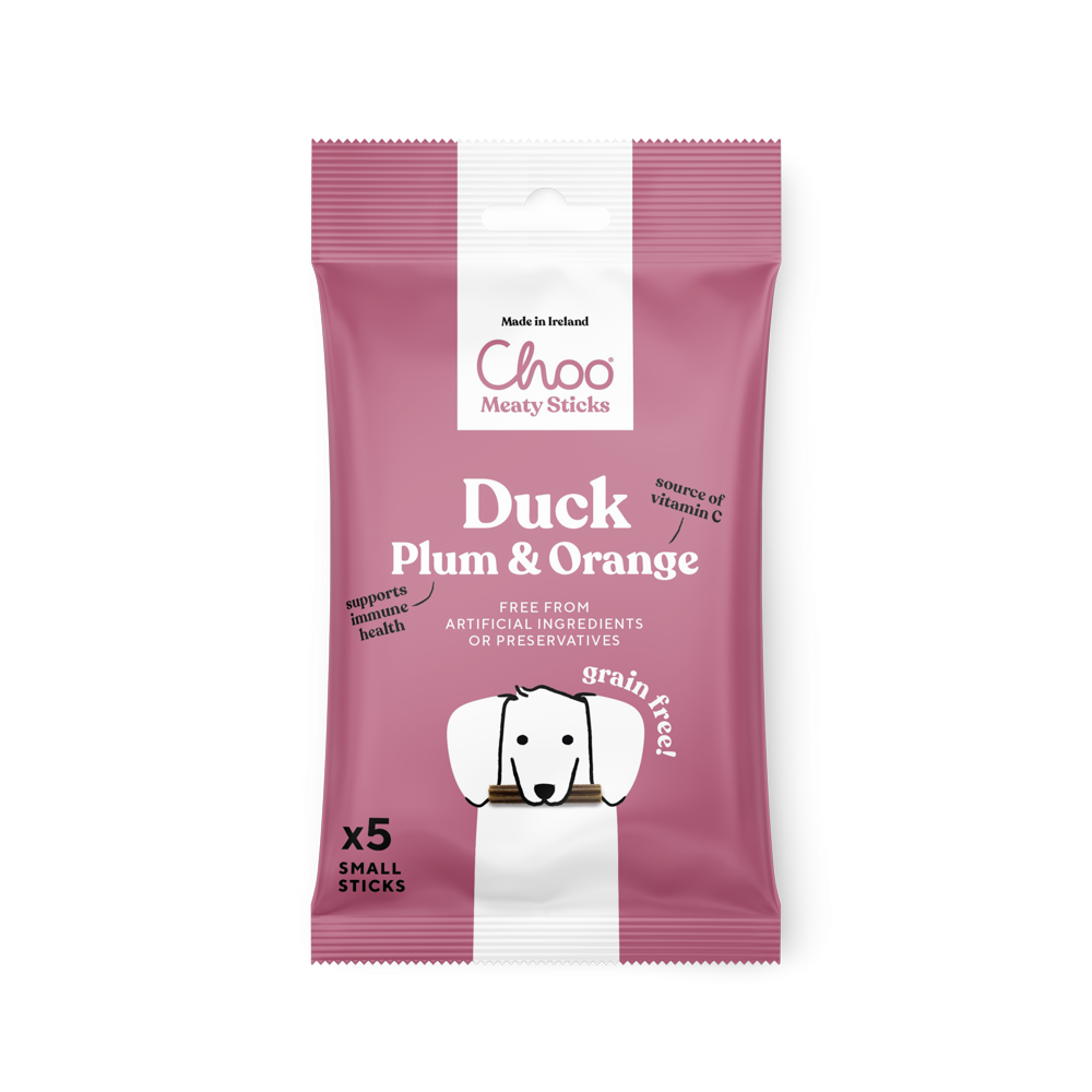 Choo Meaty Sticks Duck with Plum & Orange Small Dog Treats 5pk