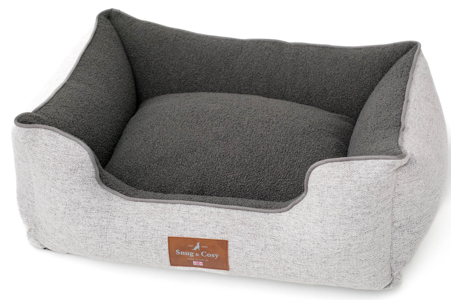 Snug & Cosy Heritage Tweed High Sided Orthopaedic Dove Grey Bed